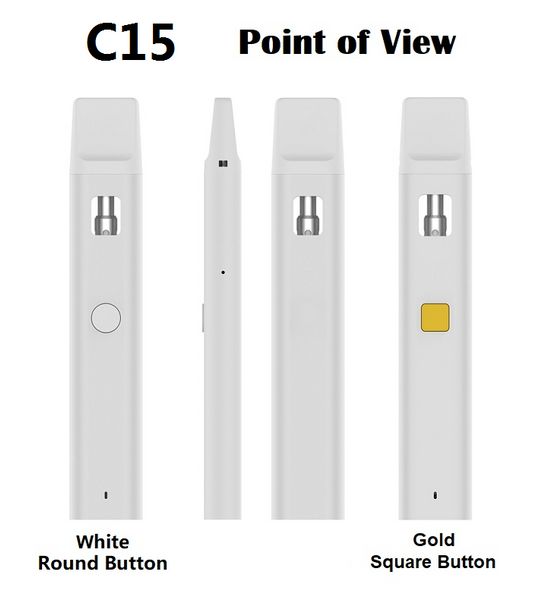 C15 Einweg-Vapes 1,0 ml 2,0 ml leerer Ölverdampfer Einweg-leerer Vape-Stift D8 D9 D10 300 mAh Vorheizen USB-Aufladegerät Keramikspulenhülse Fabrik-Großhandelspreis