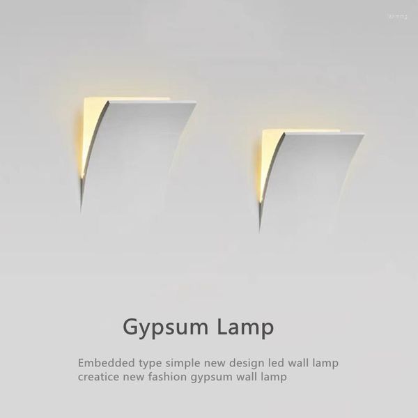 Lampada da parete Creative Gypsum Embedded Indoor Decor Apparecchi di illuminazione per scale Soggiorno Sala da pranzo Camera da letto Comodino Luci a LED