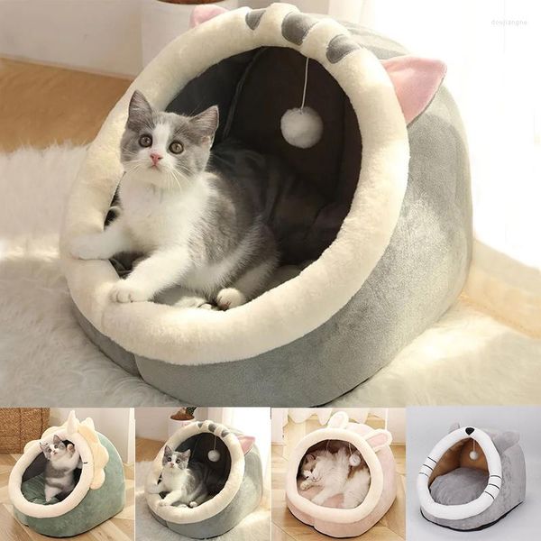 Кровати для кошек милая кровать теплая корзина для домашних животных уютная мягкая котенка.