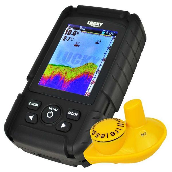 Balık Bulucu FF718-W Şanslı Renk Ekran Balık Bulucu Kablosuz Balık Bulucu Şarj Edilebilir Pil 100m Operasyonel Sergi Su Geçirmez HKD230703