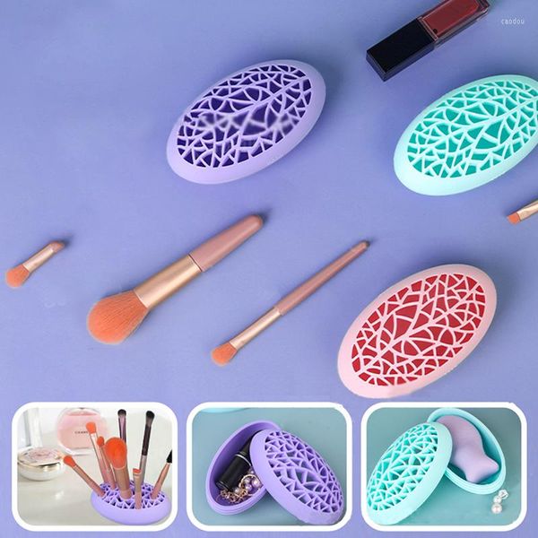 Pennelli trucco Nail Pen Rack Display Brush Storage Box Asciugatura in silicone