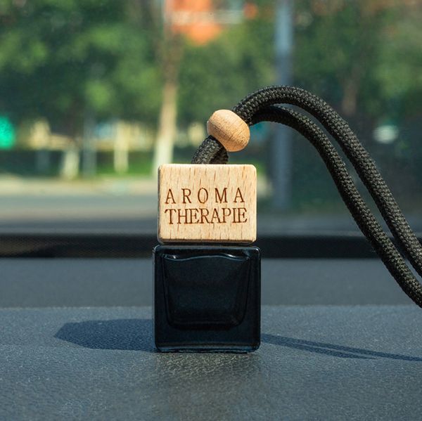 Frasco de perfume preto Sifang de 8 ml para pendurar, decoração para carro, perfume, óleo essencial, seleção de frascos de aromaterapia, suporte para LOGOTIPO personalizado