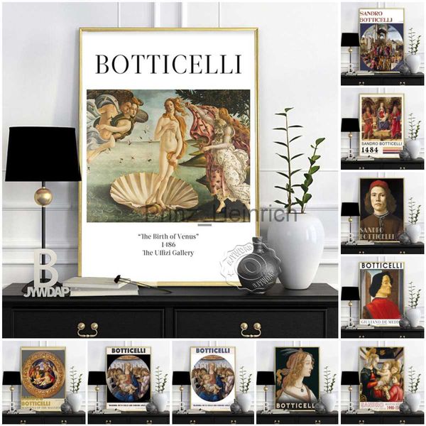 Wallpapers Sandro Botticelli Ausstellungsmuseum Poster Die Geburt der Venus Porträt des Magnificat Leinwandgemälde Vintage Art Home Decor J230704