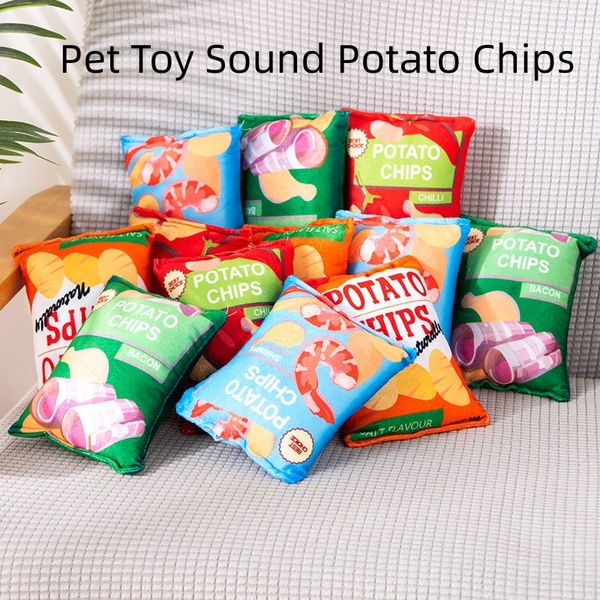 Atacado Brinquedos engraçados para mastigar Brinquedo de som para animais de estimação Brinquedo de pelúcia com simulação de som Batata frita Brinquedo para mastigar adequado para todos os animais de estimação Cachorro Cachorro Gato Squeaker Quack Dog Brinquedo para gato