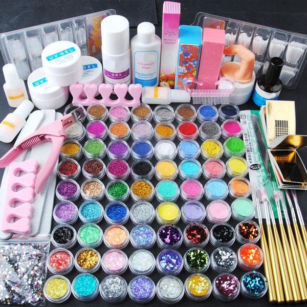 Tırnak Manikür Seti Coscelia Akrilik Sıvı Glitter Toz UV Jel Sanat Araçları Kit Fırçası Sahte Tırnaklar Malzemeleri Setleri 230704