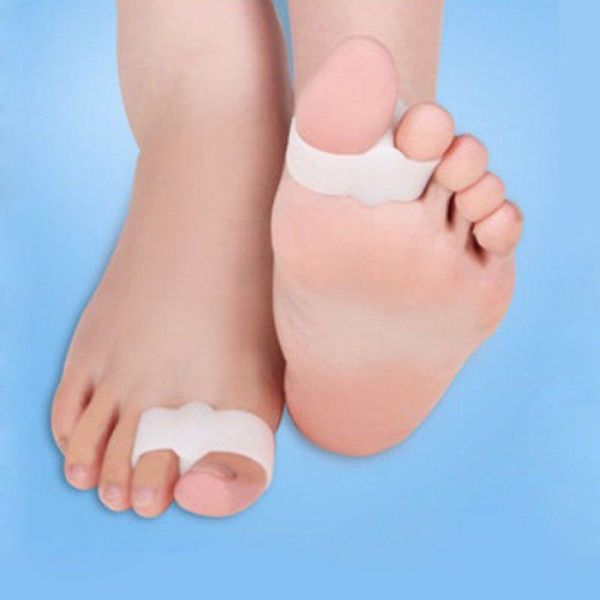 2 furos pés cuidados com os pés alisadores de dedo do pé gel separador hálux valgo joanete corretor alívio da dor frete grátis ZA1908 Hmofj