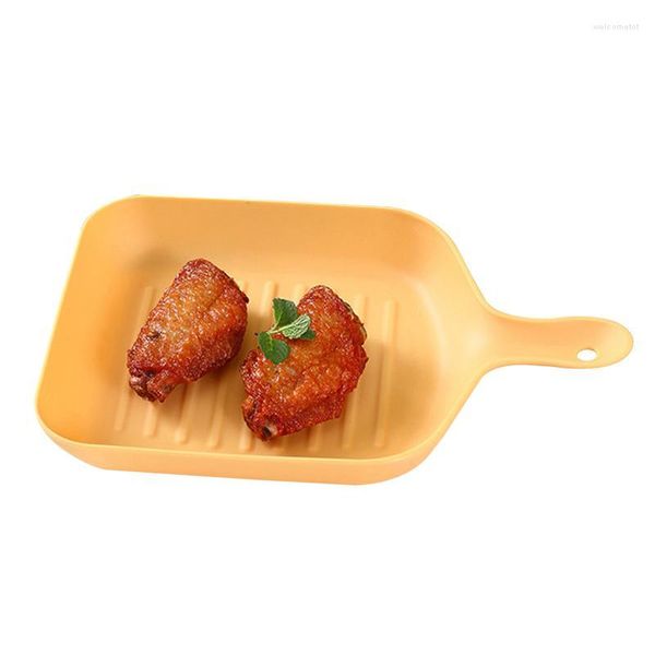 Teller, rechteckige Speisespieß-Knochentabletts mit Griff aus PP-Material, serviert für Obst-Dessert-Nuss-Salat