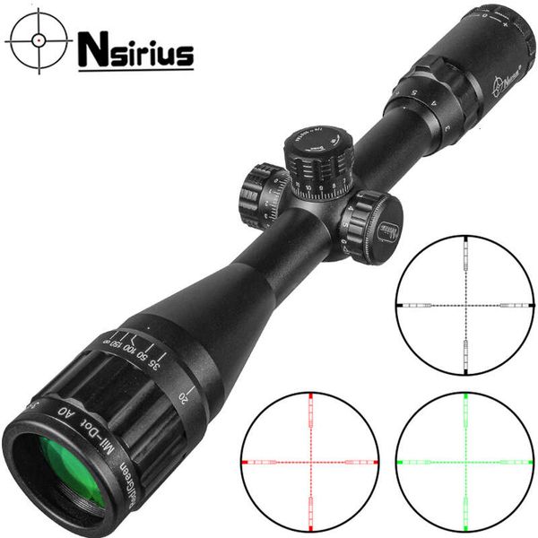 Nsirius 3-9x40 AOE Kırmızı Yeşil Aydınlatılmış MIL DOĞU Tüfek Kapsamı Hassas Optik Av Kapsamı ve Montajlı