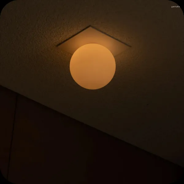 Luminária de parede bola de vidro minimalista sala de estar fundo branco esférico cabeceira quarto iluminação de entrada