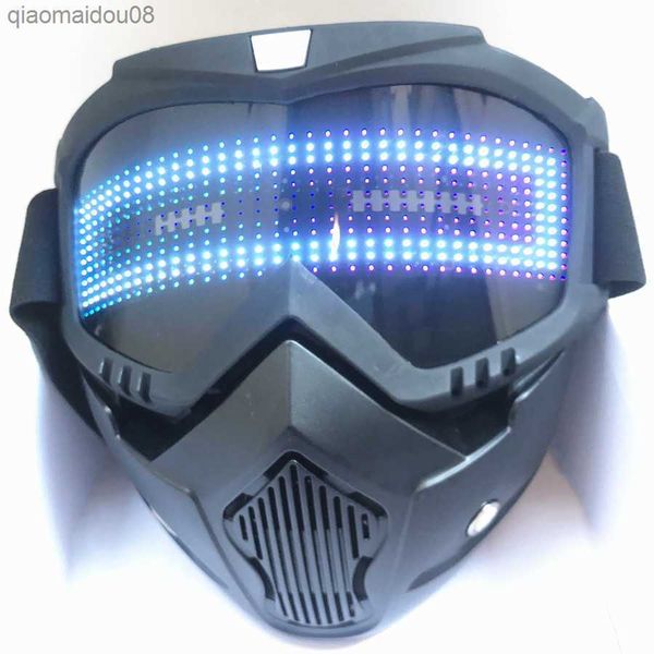 Bluetooth RGB Light Up Party Carnival Led Ski Goggles DIY Светодиодные очки отображаем