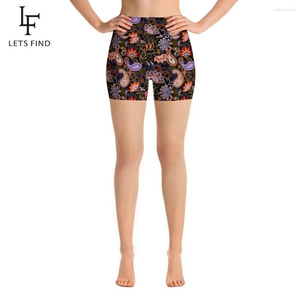 Damenhosen LETSFIND Hochwertige Damen-Shorts, Sommer-Paisley-Muster-Druck, hohe Taille, sexy Fitness-Leggings