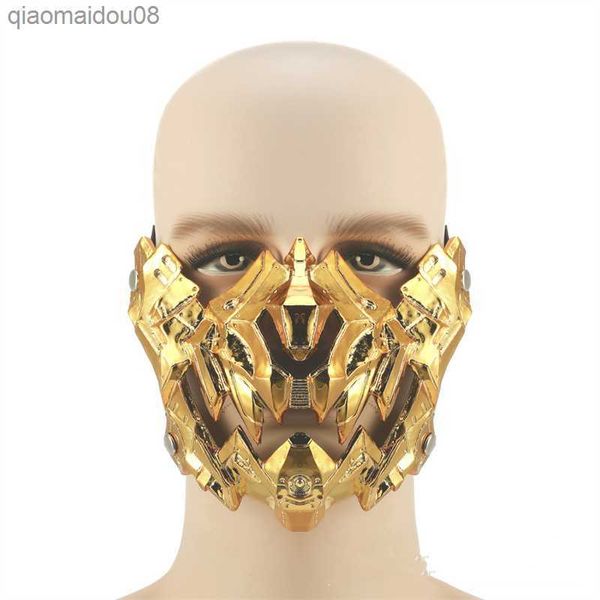 Maschera meccanica punk Uomo Donna Cosplay gotico Masquerade Maschera per il viso Mardi Gras Maschera per matrimoni per feste Regali Oro argento L230704