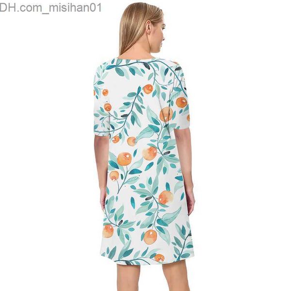 Freizeitkleider Damenkleid im ländlichen Stil 3D-gedrucktes V-Ausschnitt Loses lässiges Kurzarm-Etuikleid für Damenkleider Sommerkleid Z230705