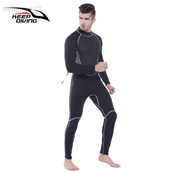 Mute Mute stagne Muta in neoprene da 3 mm Muta monopezzo e corpo aderente per uomo Scuba Dive Surf Snorkeling Pesca subacquea Taglie forti HKD230704