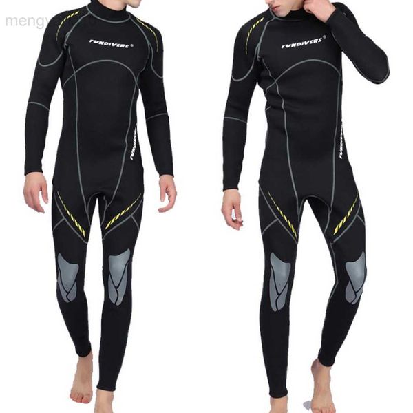 Wetsuits Drysuits Premium Neoprene Wetsuit 3mm Men Scuba Diving Thermal Winter Warms Wetsuits Full Suit Swimming Surfing Kayaking Equipment Black HKD230704