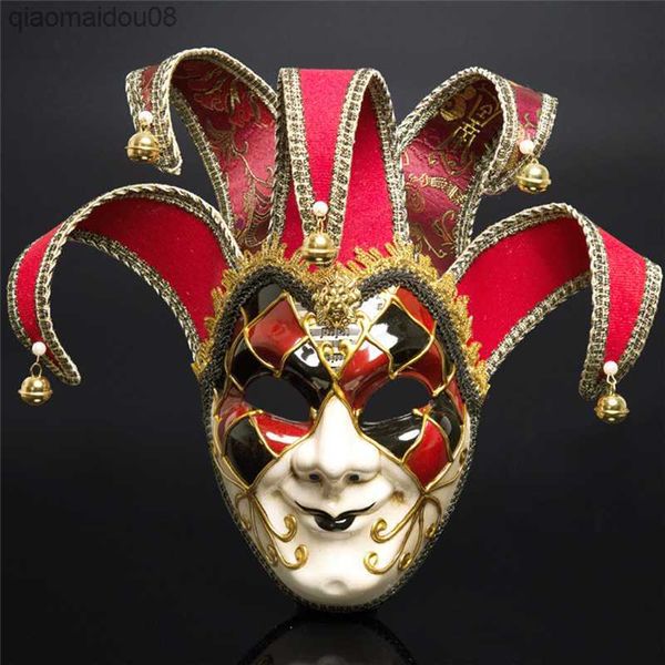 Gesichts-Joker-Crack-Maske für Damen und Herren, Karneval, Weihnachten, Urlaub, Party, bemalte venezianische Gesichtsmasken L230704