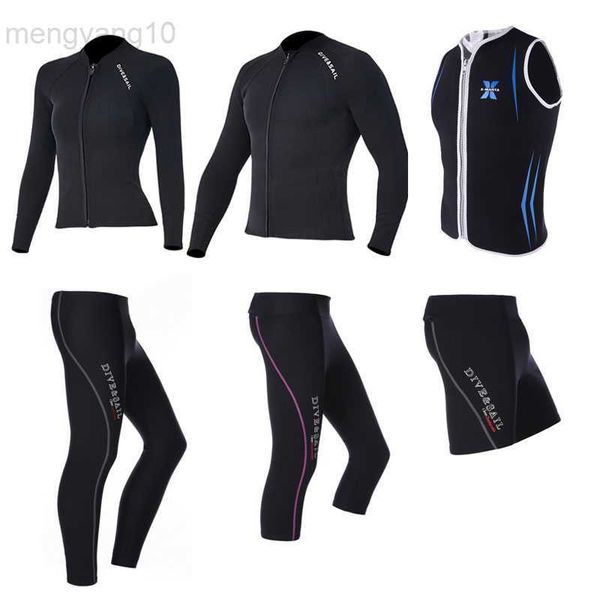 Wetsuits Drysuits dalış yelken wetsuit üstleri veya dipler 1.5mm 2mm 3mm neopren wetsuits ceket pantolon şort kapris termal mayo dalış takımları hkd230704