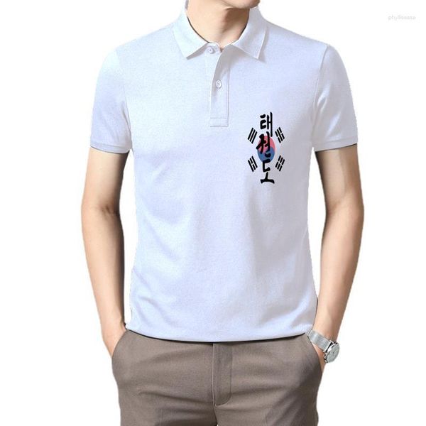 Herren Polos Taekwondo Flagge Kanji T-Shirt Koreanische Sprache Tae Kwon Do Korea