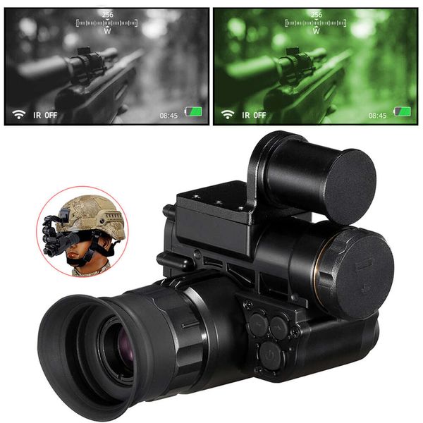 Fire Wolf Night Vision Nvg10 1920x720p Hunting Digital Range 300m/656ft Instrumento de observação verde monocular montado na cabeça
