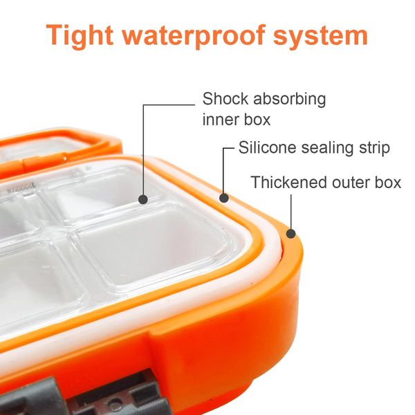 Stands 2021 Wasserdichte Angelgerät-Box, doppelseitige Köder-Köder-Box, Angelhaken, Haken-Up-Aufbewahrungsbox, Fliegenfischen-Zubehör, Angelbox