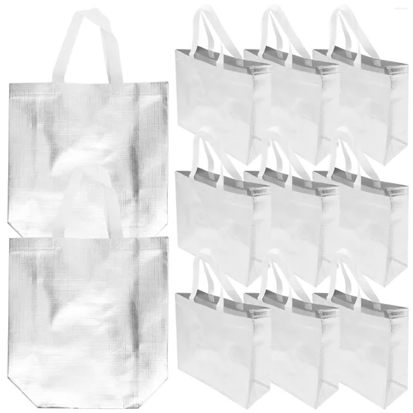 Depolama Çantaları 12 PCS Tote Çanta Büyük Kapasiteli Alışveriş Sepeti Marketler Yeniden Kullanılabilir Market Katlanabilir Dokunmasız Kumaşlar Hediye Benzersiz Ev