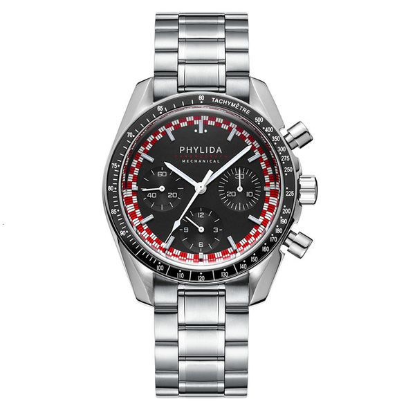 Outros Relógios PHYLIDA 40mm Relógio Masculino ST19 Cronógrafo Mecânico Relógio de Pulso Corda Manual Cartola Cristal de Safira Speedy Edição Limitada 230703