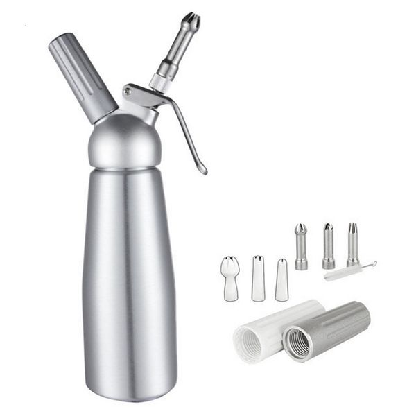 Backen-Gebäck-Werkzeuge, 500/1000 ml, reines Aluminium, Sahnepistole, Chantilly-Siphon, Schlagsahne-Spender, Creme-Schaumpistole, Küchenzubehör, Werkzeuge, Düse 230704