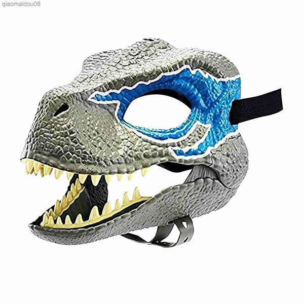 Halloween Dragão Máscara de Dinossauro Boca Aberta Latex Horror Dinossauro Headgear Dino Mask Festa Cosplay Traje Máscara Assustada L230704