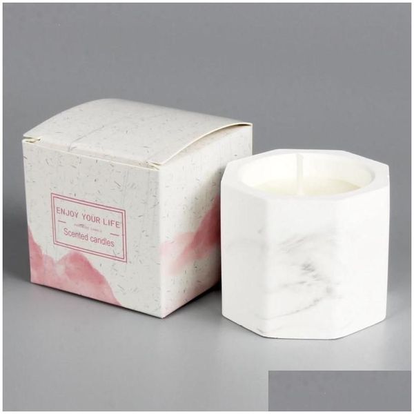 Velas Mármore Gesso Vela Perfumada Pêra Sia Amora Louro Natal Dia dos Namorados Presente de Casamento Aromaterapia Drop Delivery Home Dhczh