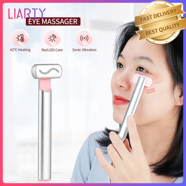 Устройства по уходу за лицом 4-в-1 EMS Compress Eye Massager Red Light Therapy Therapy инструмент ухода за глазами Удалить темные круги для глаз расслабляют усталые глаза анти-морщины 230703