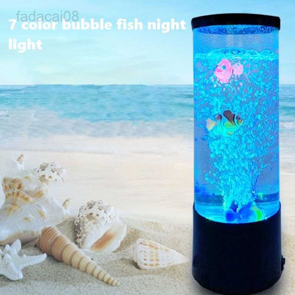 Lâmpada led peixe luz noturna ambiente controle remoto mudança de cor luzes decorativas aquário presente de aniversário para crianças usb hkd230704