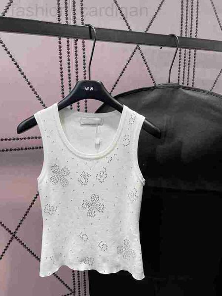 Tanks femininos Camis designer 23ss roupas femininas Colete regata Coletes Camisole Feminino Gola redonda no peito Broca de bastão Colete de malha de cor sólida roupas ABZF