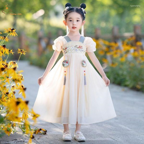 Kız Elbiseler Hanfu Küçük Kızların Yaz Tarzı Geleneksel Çocuk Peri Antik Kostüm Çocuk Cosplay Folk Dance