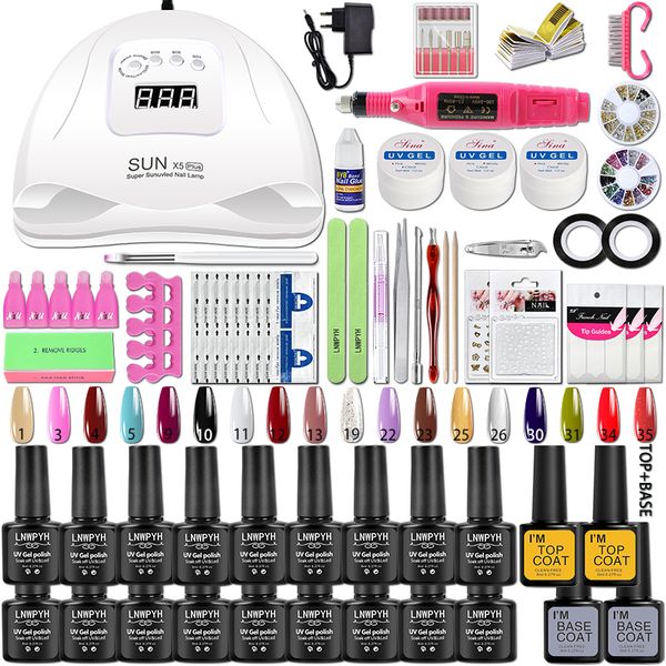 Nagel-Maniküre-Set, Acryl-Set, UV-LED-Lampe, Trockner mit Gel-Nagellack, Soak-Off-Werkzeug, elektrische Bohrmaschine 230703