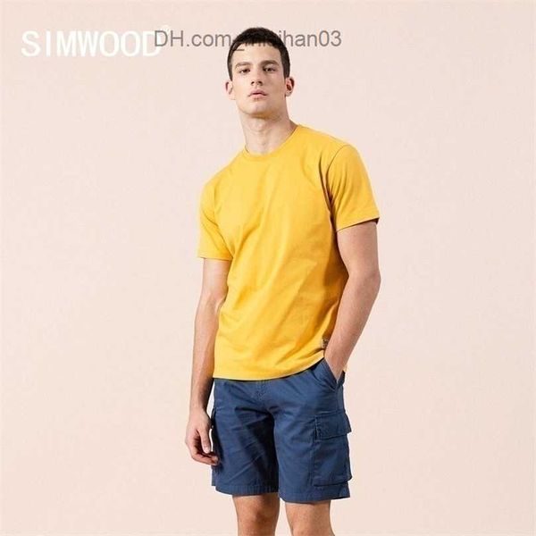 T-shirt da uomo Summer Solid T-shirt Cotton Compact-Siro Spinning O-Collo Top Abbigliamento taglie forti di alta qualità SI980698 Z230704