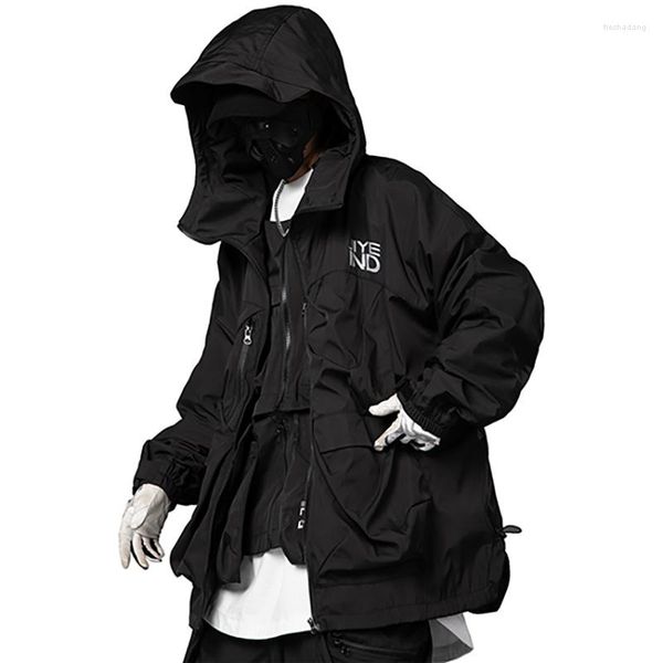 Herrenjacken Stretwear Utility Hooded für Männer, Windschutz mit Reißverschluss und Taschen