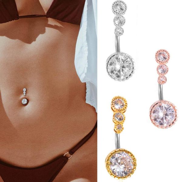 Sexy süßer Edelstahl-Nabelpiercing, Shinny-Tanz-Bauchringe, Körperpiercing-Schmuck, Bauchnabelring für Frauen und Mädchen, Geschenke