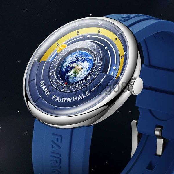 Orologi da polso 2023 Fashion Quartz es Mens Luxury Brand Mark Fairwhale Moon Special Pointer Sile Strap Waterproof Earth Wrist Man 0703