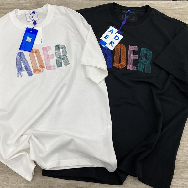 Herren-T-Shirts, Real Po, lässig, locker, Kodak-T-Shirts, koreanischer Harajuku-Stil, Farbe bestickter Buchstabe, kurze Ärmel, Sommer-Rundhalsausschnitt, Top-T-Shirts