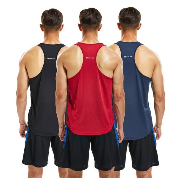 Conjunto de 3 regatas masculinas Running Muscle Top para homens Dry Fit Workout sem mangas respirável Y Back Shirts Coletes de treinamento de musculação 230704