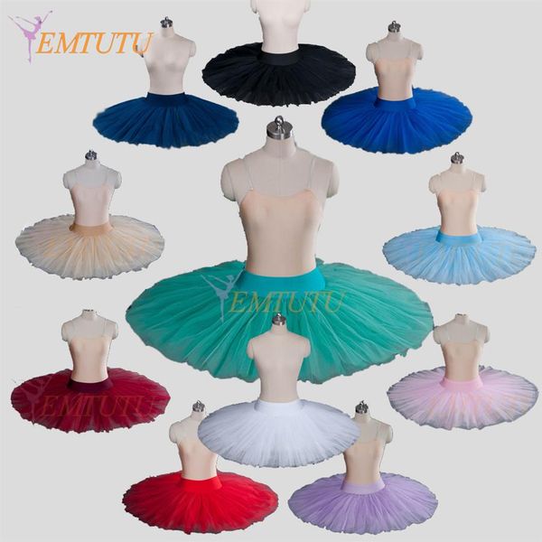 tule firme tutu profissional meio balé tutu profissional balé tutus panqueca prática prato de ensaio meia saia tutu263I