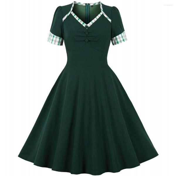 Lässige Kleider Frauen Sommer Pin Up Party Kleid 2023 Kurzarm Retro Robe 60er 50er Jahre Vintage Rockabilly Swing Vestidos