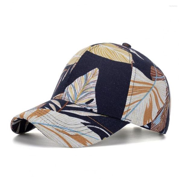 Berretti a sfera Berretto sportivo regolabile non costruito antivento casual pieghevole protezione solare stampa foglia cappello da esterno stile unisex per