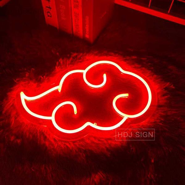 Luci notturne Insegna al neon personalizzata Anime LED Light Bar Decorazione della parete Casa Camera da letto Decorazione della sala giochi Regalo creativo Red Cloud Neons HKD230704