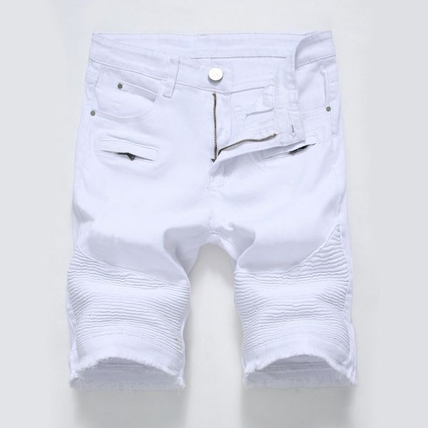 Shorts Masculino Verão Denim Street Clothing Trend Personality Slim Short Jeans Branco Vermelho Preto Roupas de Marca Masculinas 230703