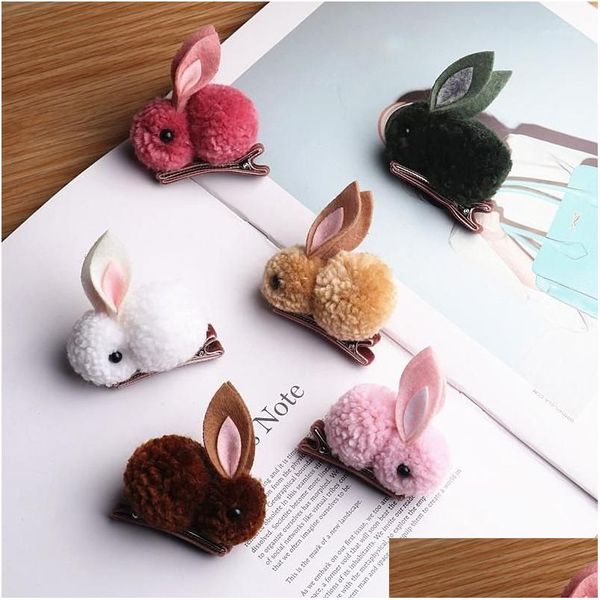 Accessori per capelli Donna Cute Faux Fur Hairpin Barrettes Ragazze Cravatta Coda di cavallo Accessori per ornamenti invernali1 Drop Delivery Baby Kids Matern Dhcjz