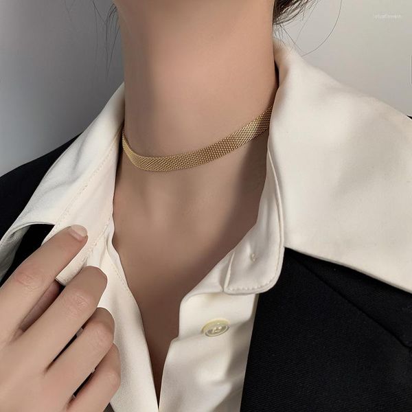 Подвесные ожерелья U-Magical Temprament Gold Color Metallic Chokers Ожерелье для женщин, разработанных плетеной штанги
