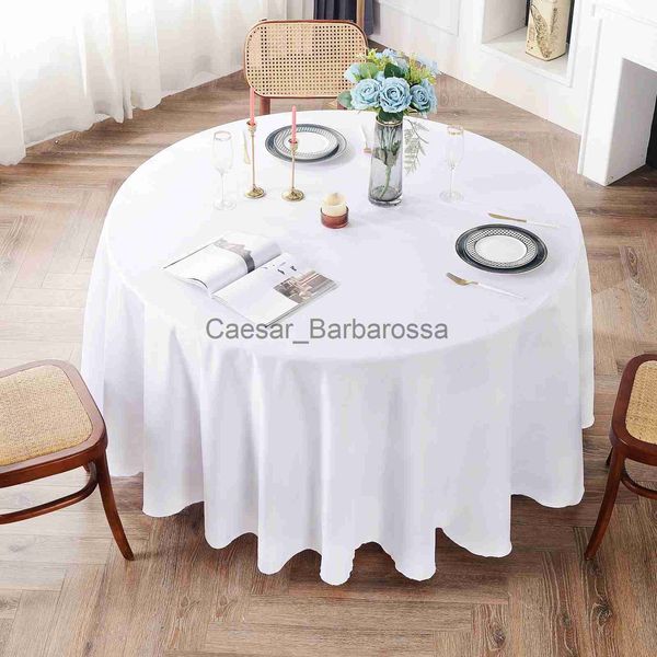 Round Satin 60 round tablecloths - Simple White Solid Color for Hotel, Wedding, Banquet, Birthday Party, Dining Table Cover