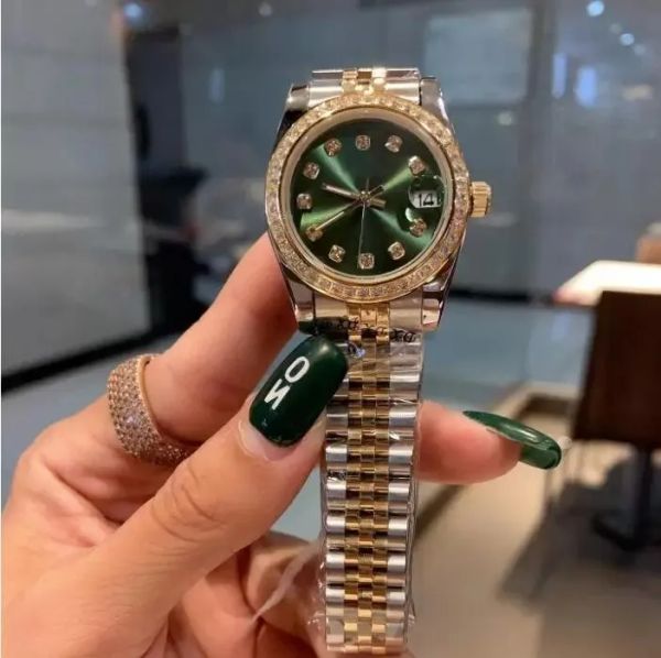 U1 Top AAA Relógio Mecânico Automático de alta qualidade 26mm moda ouro Vestido feminino Diamante safira Bezel Datejust Relógios femininos pulseira de aço inoxidável