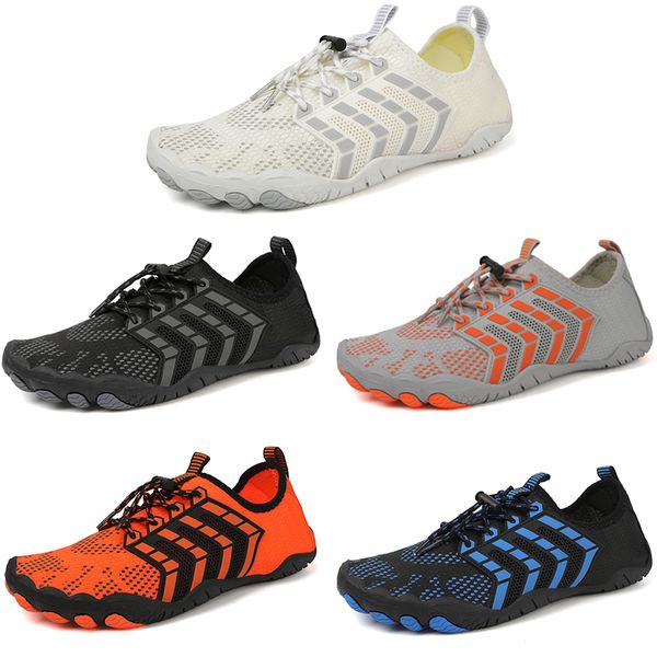 2023 antiderrapante resistente ao desgaste sapatos de praia de malha casual masculino preto cinza branco laranja toutdoor para todos os terrenos